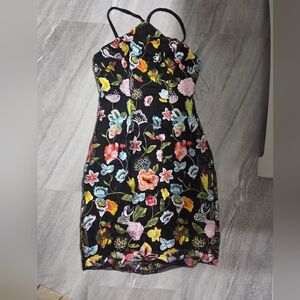 Venus Mesh Overlay Embroidered Dress Size 8